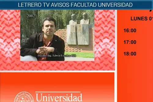 Letreros tv avisos para facultad universidad