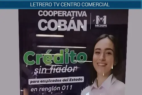 Letreros tv avisos centro comercial